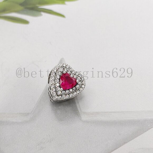 Pandora Sparkling Levelled Heart Charm - Picture 6 of 6